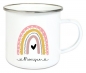 Preview: ♥ Tasse Emailletasse Regenbogen, Mädchen, Einschulung KITA Wunschname, Dankeschön, Geburtstag, Abschied, Jubiläum, Geschenk, Kommunion, Firmung Konfirmation, Becher von Lüttentüddel